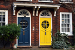 Blue, Yellow, the colour even on the doors of houses