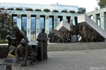The 1944 Uprising Monument. Made of bronze, it depicts Polish soldiers fighting for their city in a realistic and poignant way