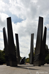 Monument to the sappers. The main monument symbolising the explosion of mines (six pylons) and a sapper disarming a mine