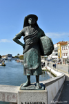 Statue of a "fogueteiro" (chimney sweep?) on the bridge of Humberto Delgado Square