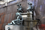 The beached ship of the VAN on the fountain of the Place Royale