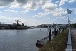 The Bras de la Madeleine which joins the Loire with a crane surviving from the days of Nantes' river trade