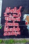 Freedom in Spanish, Arabic, Russian, English, Portuguese, Greek