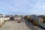 Sofiyivska Square, the Bohdan-Khmelnytsky statue and in the background the Monastery of St. Michael the Golden Dome Sofiyivska Square, the Bohdan-Khmelnytsky statue and in the background the Monastery of St. Michael the Golden Dome