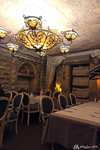 Interior of the Pervak restaurant with a magic ceiling