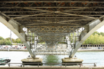 The underside of the Debilly footbridge Paris