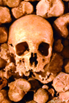 The corners are also "decorated" with bones. Space is used to the maximum The catacombs