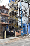 Electrical blocks almost touch the houses